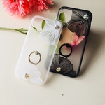 iPhone 12pro 12 12mimi 11PRO 11 XXs 78plus 78 SE２ パールの版画フラワーリングタイプ