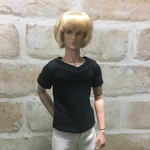 Tシャツ 黒【ドール服 FRHomme ケン 12インチ】