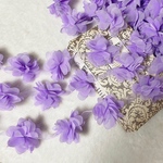 50cm単位 可愛い ゆるふわ シフォンフラワー 花 ブレード パープル BK200723 ハンドメイド 手芸 素材