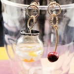 アジアンスイーツのガラスポットピアス＊杏仁豆腐ピアス＊ガラスドーム＊チェリー🍒