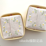 ⚠️oluolu様限定品 カモミール刺繍の半分サイズティッシュ
