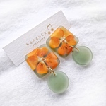 マットでシンプルな耳飾り＊dusty green