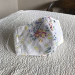 イタリア製リネン刺繍生地の立体マスク(涼感ガーゼ仕様)L