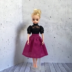 リカちゃんサイズ服＊レースハイネックブラウス（ブラック）