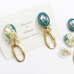 ꫛꫀꪝ✧‧˚(2点)ニュアンスデザインでワンランクオシャレに♡ダスティブルーmix  ピアス/イヤリング 