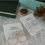 再販です！【2way】ガラスの小花ピアス、イヤリング
