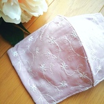 【新柄❤️】夏におすすめ　レースマスク　綿ローン　お花　刺繍　ローズピンク　夏用マスク　刺繍マスク　レース　マスク　おしゃれマスク　綿ローンマスク　涼しいマスク　かわいいマスク　
