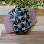 舟形マスク  ラベンダー×藍の花  センター