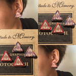 再販×4【オルテガ柄三角ピアス】