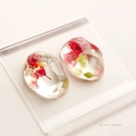 赤い小さなお花のピアス/イヤリング  ✧送料無料*｡