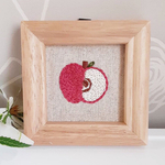 刺繍フレーム🍎りんご 壁飾り インテリア雑貨 ハンドメイド