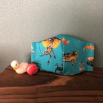 エメラルドグリーン　爬虫類大好き！　子ども用立体マスク(小学生向け) 小学校　幼稚園　保育園　かっこいい　個性的　夏