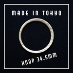 【2個】メタルフープ 34.5mm 槌目模様（日本製、真鍮、生地）