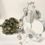 【再販】パールのお花のカチューシャ(クリアビーズ)