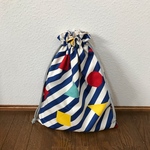 斜めストライプのお着替え袋 BL