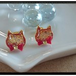 ちっちゃな子猫のピアス◇レッド