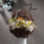 人気のオレンジの髪飾り🍊　ウェディングヘア　ヘッドドレス　ヘアアクセサリー　ドライフラワー　プリザーブドフラワー