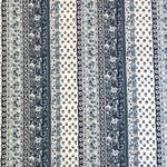 ローン【布 105×50】ストライプフラワー ブルー