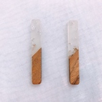 (4pcs)silver＊ウッドパーツ＊
