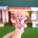 Proomy りんご飴クマさん 縁日 ミニチュア テディベア 