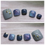No.140 星空ネイル　フットネイル
