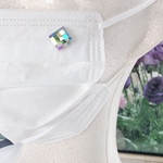 マスクチャーム　マグネットタイプ　スワロフスキー　オーロラ　マスクピアス　マグネットピアス　夏マスク　ミラーボール　シンプル　キラキラ