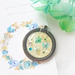 スマホリング light blue  flower 