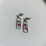 ☆SALE中☆【イヤリング変更可(+￥100)】ピンク ドライフラワー 小ぶり ピアス