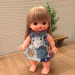 メルちゃんカラフルフラワーワンピース（ブルー）