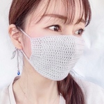 選べるスワロフスキーと手編みマスク～綿１００％～紐は調節可能