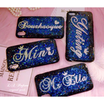名入れ♡惑星宇宙カラー✨イニシャル入れ♪スマホケースオリジナルケース ブルー系