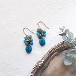 アンティークブルー　オーバル　ピアス（イヤリング）