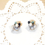 再販・モンタナブルー♪チュールとハートのピアス