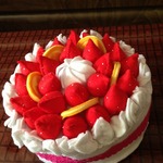 フェルト☆おままごと【ホールケーキ☆苺】
