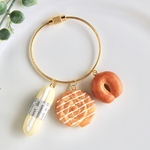 ミニチュアパンのバッグチャーム（ミルクフランス・うずまきデニッシュ・ベーグル）