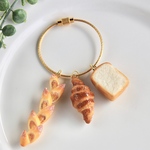 ミニチュアパンのバッグチャーム（食パン・クロワッサン・ベーコンエピ）