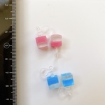 キュービックノンホールピアス(ピンク・ライトブルー)