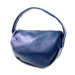 本革　半月ハンドバッグ　紺　Half-moon leather shoulder dark blue