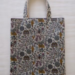 ぺったんこバッグ*リバティ*Voysey*イエロー＆パープル*32×28㎝