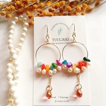 【新作sale!!】カラフルシェル＆しずく揺れるピアス/イヤリング