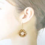 選べる！木の粒々ピアス・イヤリング「ストーン」(丸型10粒)