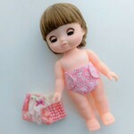 おむつ＆かぼちゃパンツセット　ピンク小花柄　パッチ柄　メルちゃんサイズ　ソランちゃん　レミンちゃんサイズ    オムツ  パンツ 服