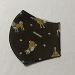 【ｋ様オーダー品】ume＊mew ひんやり立体マスク・大きめ（きりり柴犬/ブラウン）