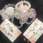 きぃ様専用★<割引価格>ペリドット クンツァイトブレスレット＆ガーネットインクォーツブレスレット＆四葉フローライトブレスレット＆ミックストパーズブレスレット＆ストロベリークォーツピアス＆ピンクピアス