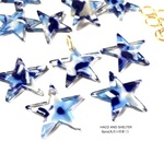 6pcs・丸カン付★sky clear marble star（クリア&マーブル アセテート チャーム)
