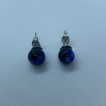 【小粒ホタルガラス　ピアス】蓄光8mm
