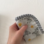 【再販】ブルー　お馬さんの6重ガーゼハンカチ　
