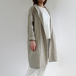 バイオ加工　リネンコート＜アッシュグレー＞