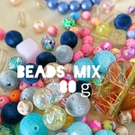８０ｇ入　ビーズmixセット　ストーン　アクリル　ポリマー　フロッキー　混合mix　色彩屋吉宗
