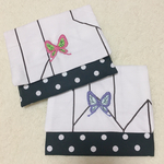 ちょうちょ 手刺繍 移動ポケット